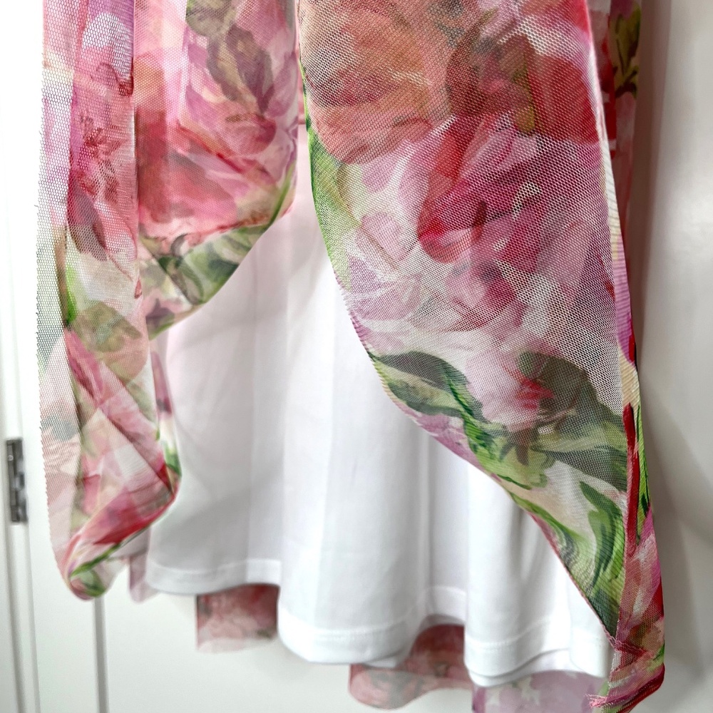 Whimsigoth Tulle Layered Floral Midi Skirt - Picture 4 of 9